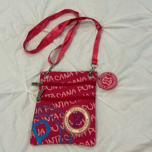 Robin Rute Women's Puntacana Red Dual Zipper Pocket Crossbody Sling Bag